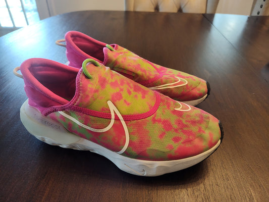 Seller 185:  Nike React Girls youth size 6.5 shoes pink green