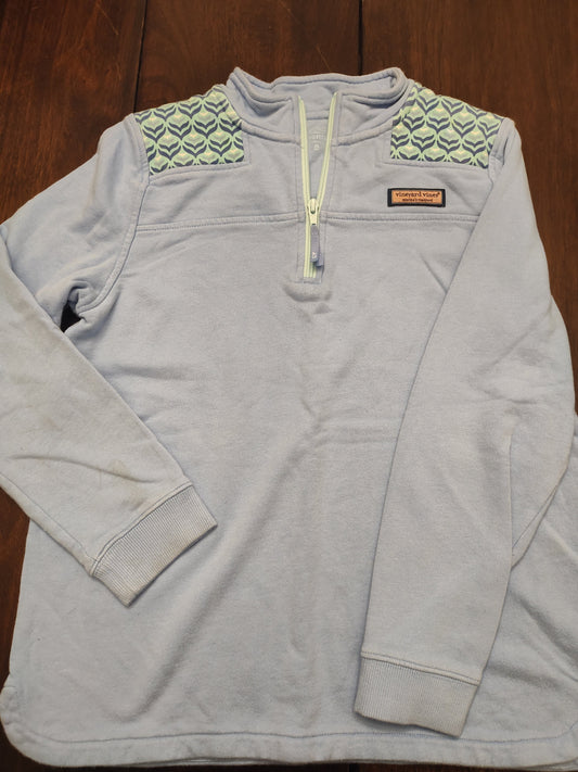 Seller 185:  Vineyard Vines Blue 1/4 zip sweater Girls size XL (16)