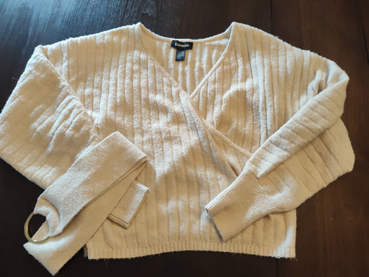 Seller 185:  Express Women's Small Cream Faux Wrap with optional belt