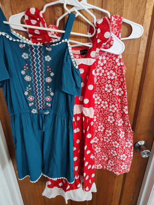 Seller 185:  Girls Size 10/12 Mixed Brands Dresses and romper