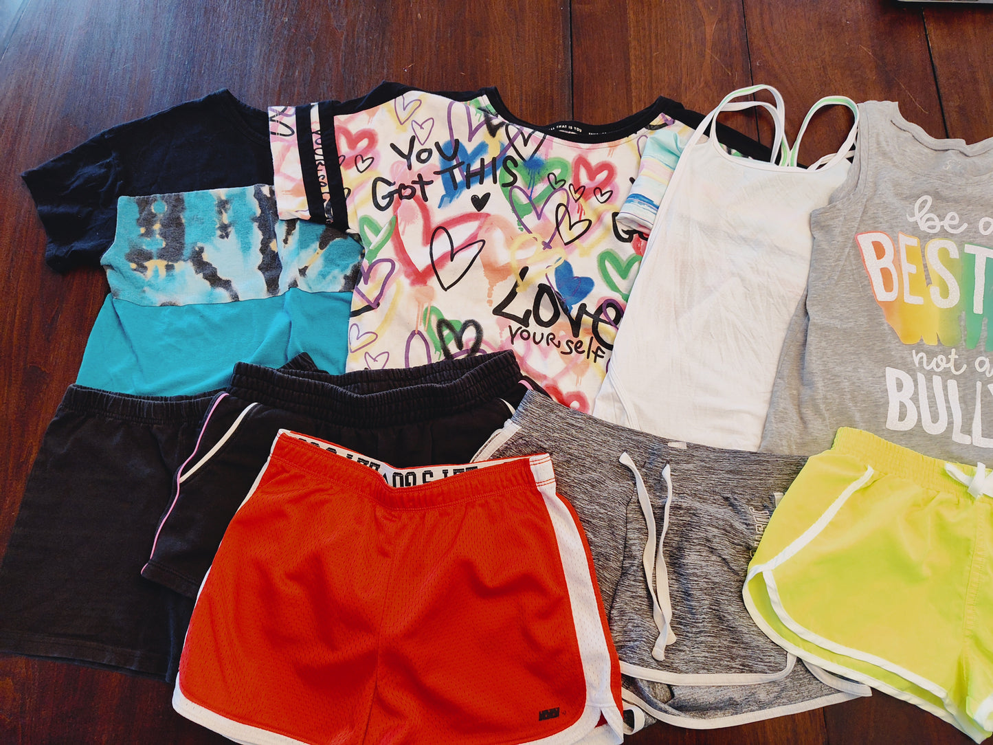 Seller 185:  Girl's Size 12 shirt/shorts lot variety of brands 5 shorts 4 tops