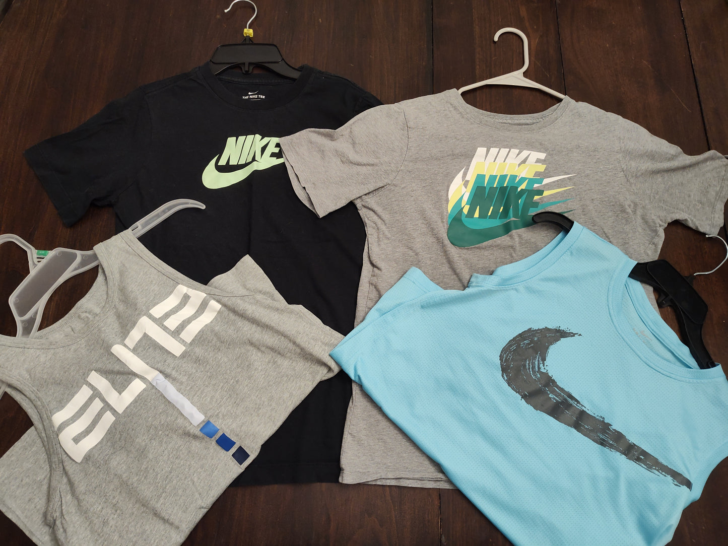 Seller 185:  Nike Boys YXL tops x 4 black grey blue