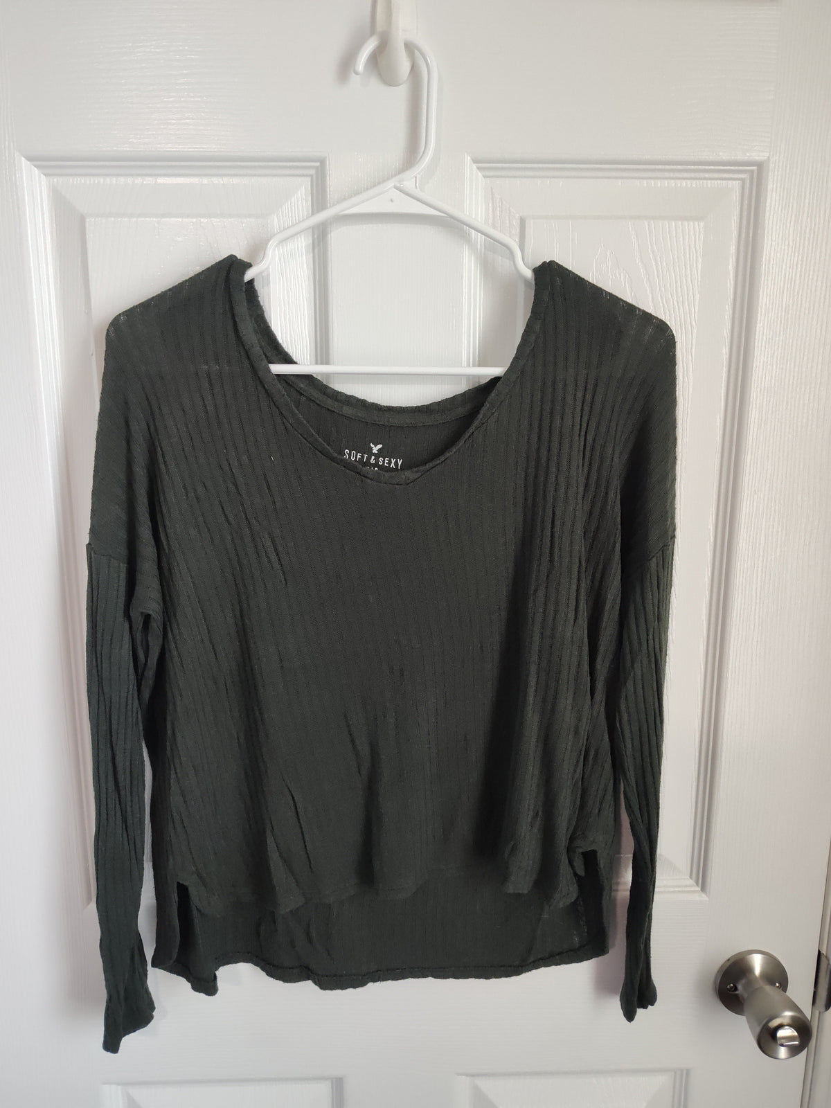 Seller 189:  American Eagle Women's Top Size XS Green Ribbed