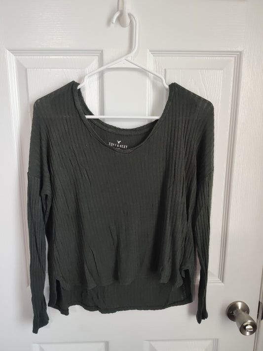 Seller 189:  American Eagle Women's Top Size XS Green Ribbed
