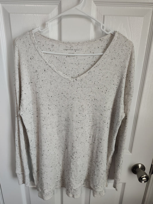 Seller 189:  American Eagle Women's XS Cream Ribbed Top