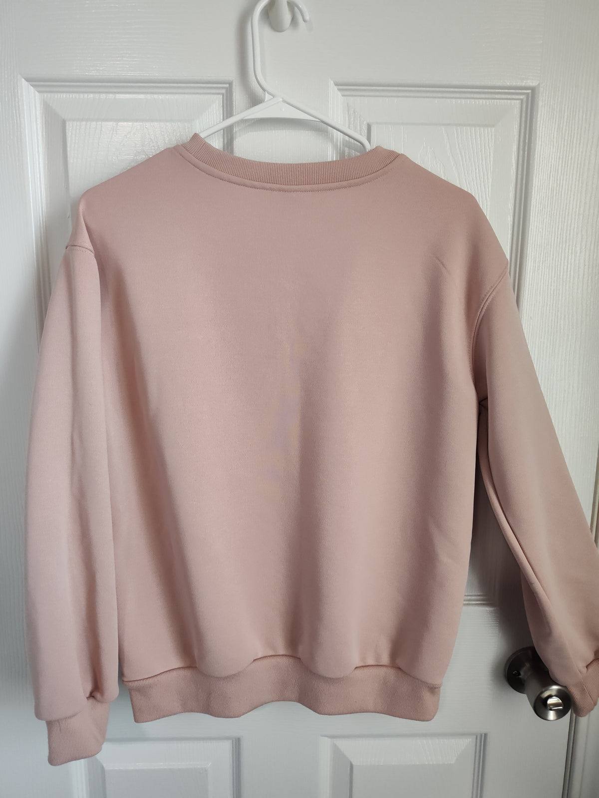 Seller 189:  Shein Oversized Sweatshirt Women's Size XS:  Blush Pink with smiley faces