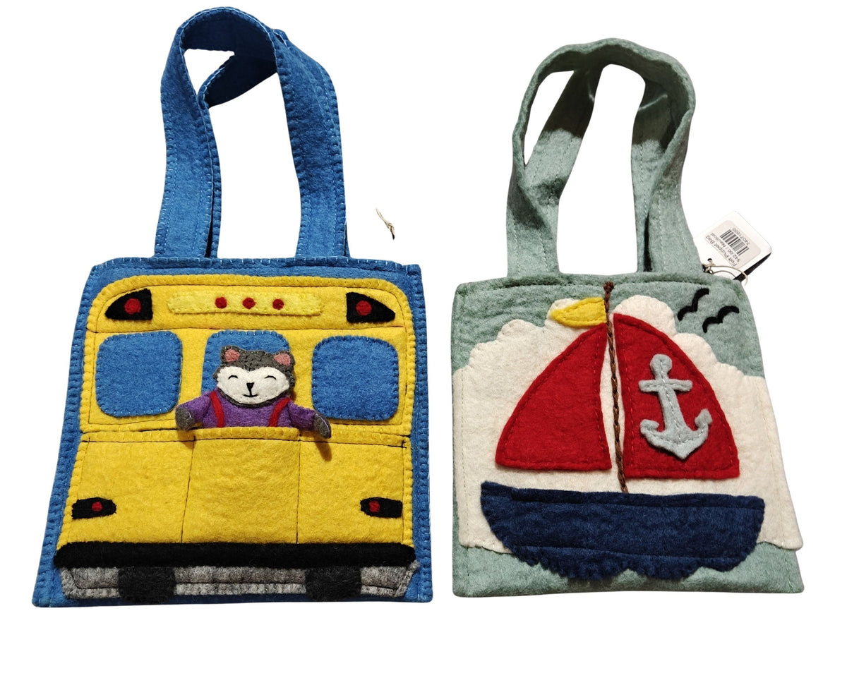 #7 Handwoven Felt Toy Bags (set of 2)