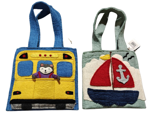 #7 Handwoven Felt Toy Bags (set of 2)