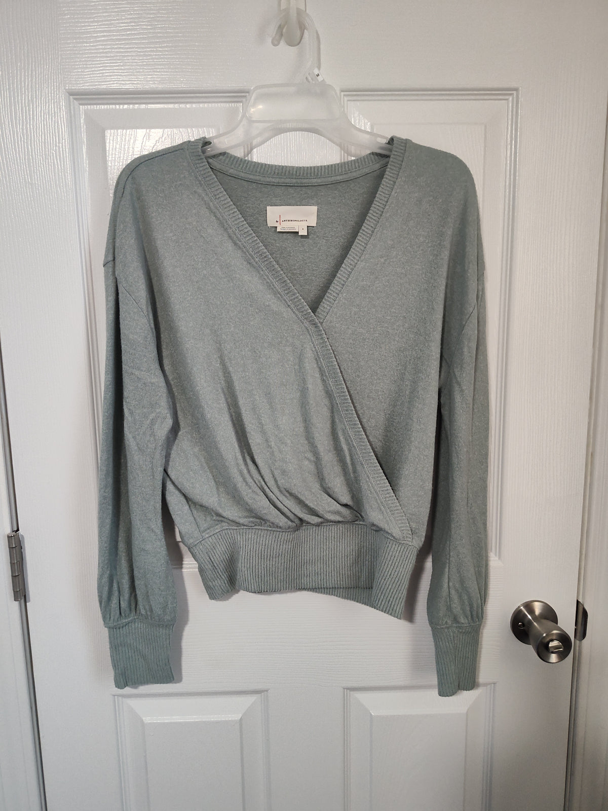 Seller 189:  Anthropologie Women's Sz Small Green Wrap Sweater