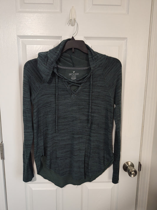 Seller 189:  American Eagle Green Soft N Sexy Long Sleeve Hoodie Women's Small
