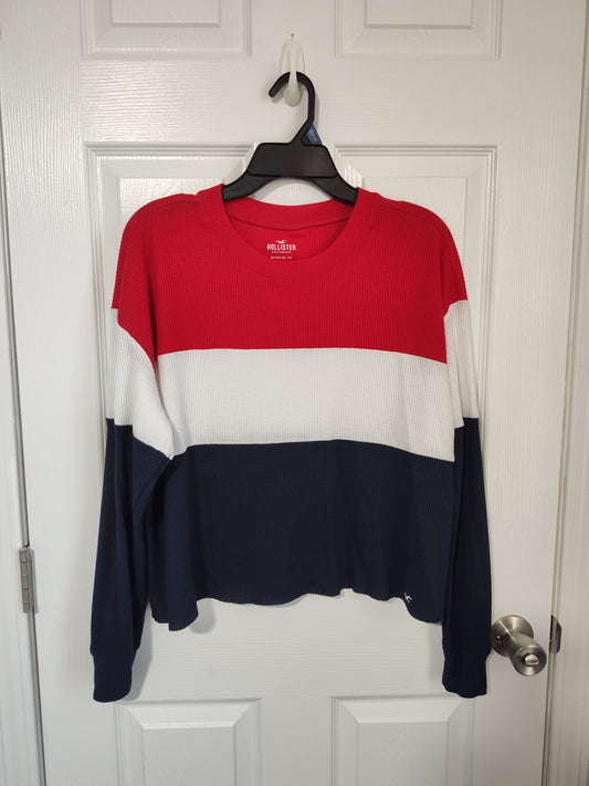 Seller 189:  Hollister Women's Sz Small Colorblock Waffle Knit Long Sleeve
