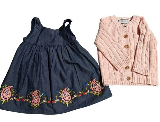 #7 Janie & Jack Dress & Cardigan, 6-12 month, NWT