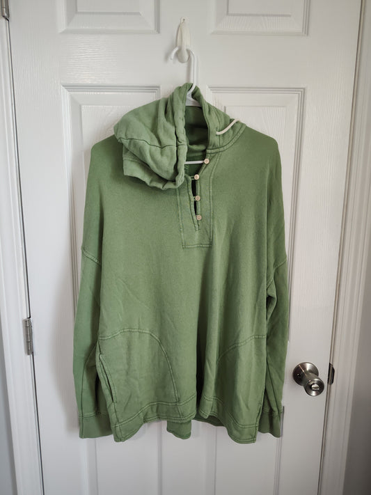 Seller 189:  Aerie Women's Henley Hoodie Oversized Size Small
