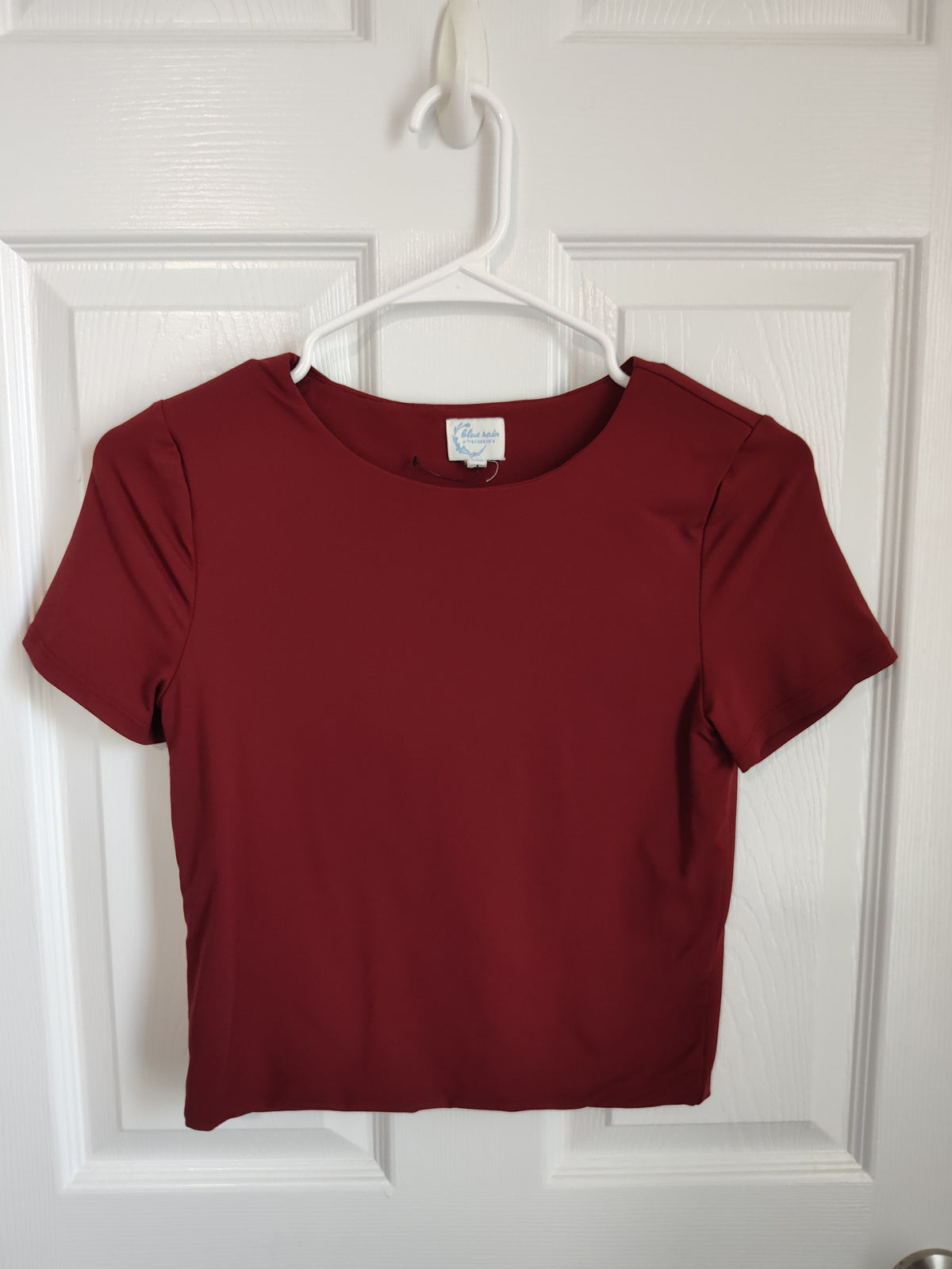 Seller 189:  Blue Rain (Francesca's store) maroon short sleeve women's size small