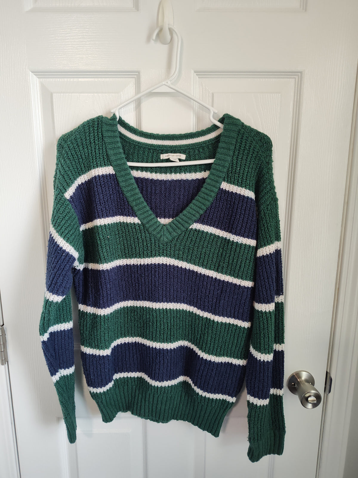 Seller 189:  American Eagle Oversized Striped Sweater women's small