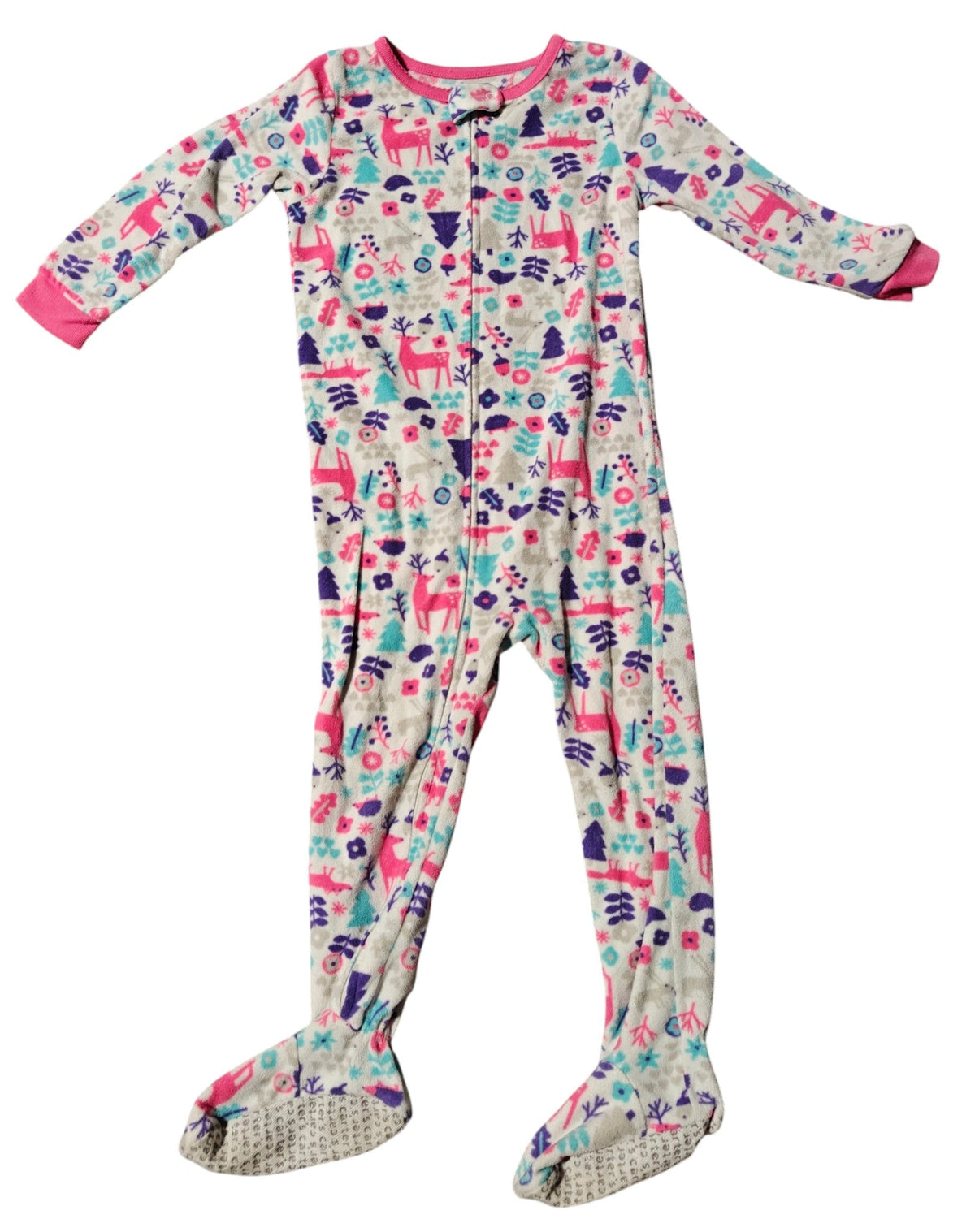 #7 Carters Footed Fleece PJs, Girls 3T