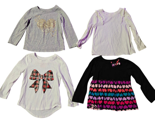 #7 Long-Sleeve Girls Bundle, Cat & Jack 2T