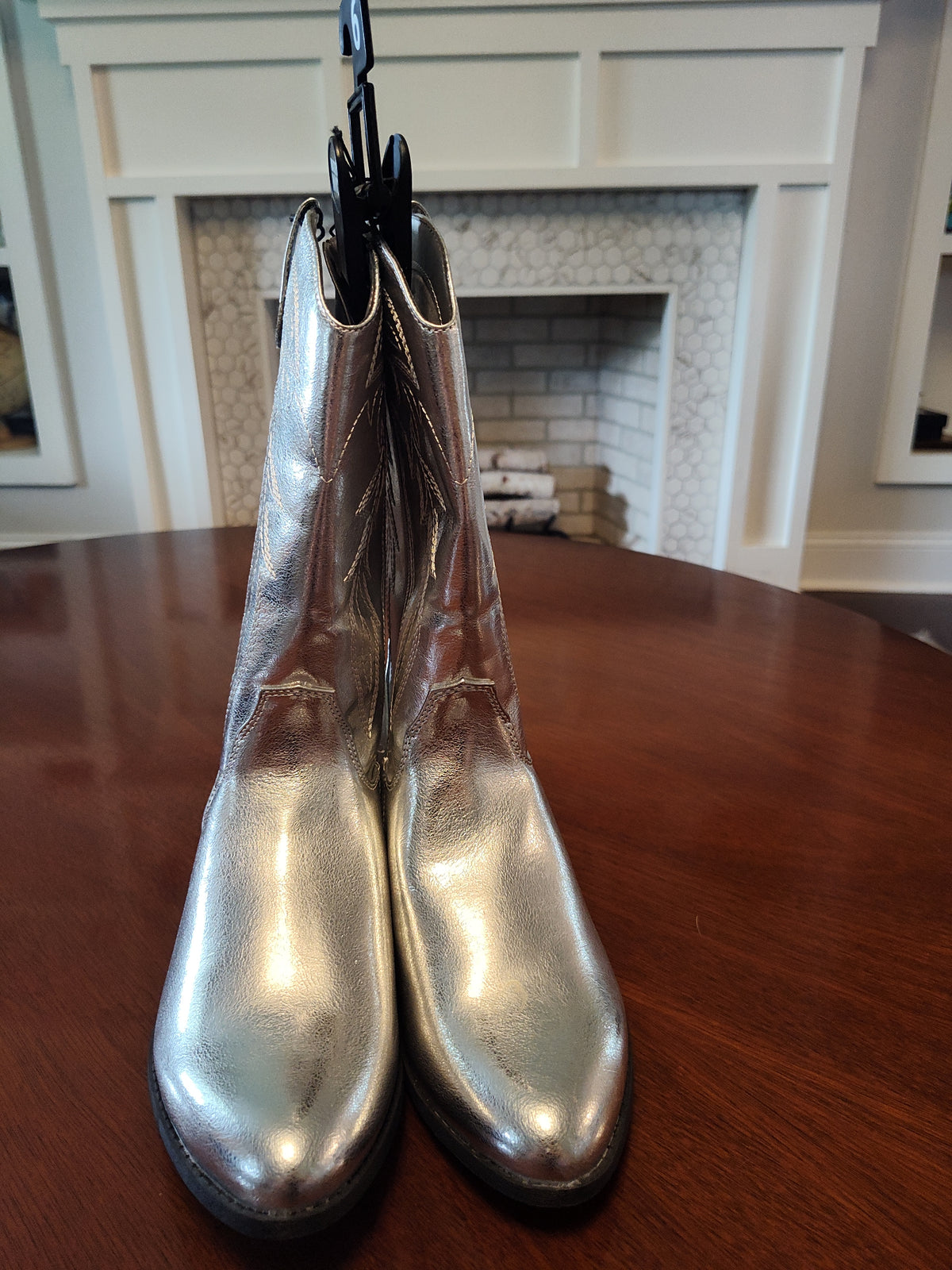 Seller 189:  Madden NYC new Silver Cowgirl boots size 6 youth