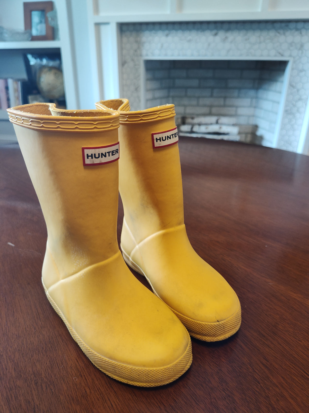 Seller 189:  Hunter Yellow Boots Youth size 11boy/12 girl