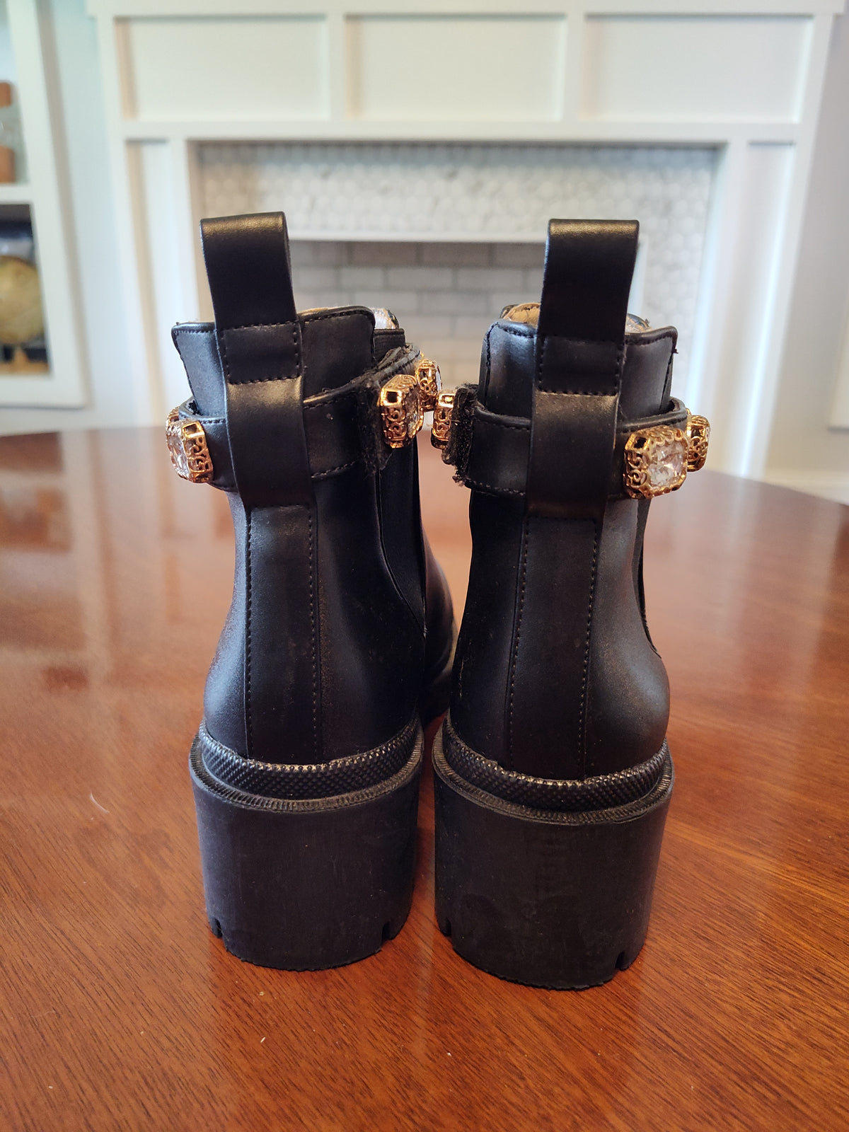 Seller 189: Steve Madden Women's size 7 Black Jeweled Boots
