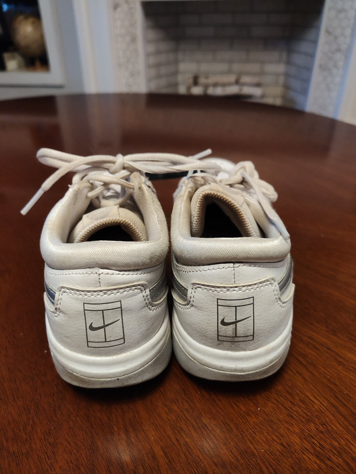 Seller 189:  Nike Court Shoes Women's size 8.5 White/Silver