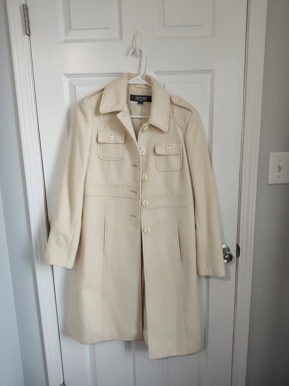 Seller 189:  Kenneth Cole Cream Coat Women's size 4