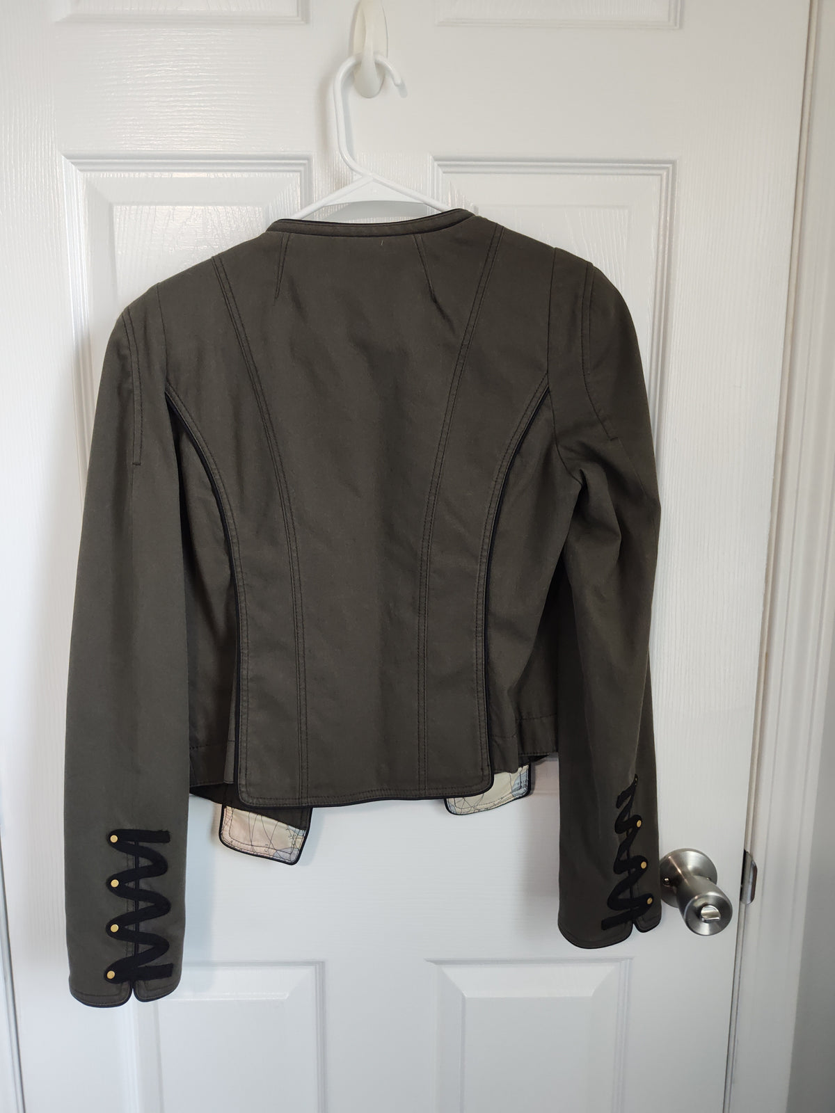 Seller 189:  Leifsdottir military style jacket, women's size 6.