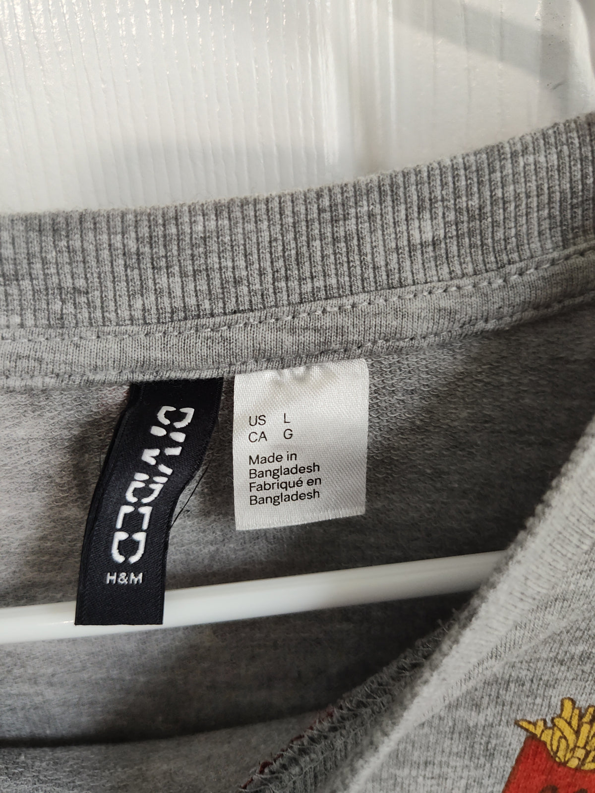 Seller 189:  Divided women's "Fries before Guys" sweatshirt size large
