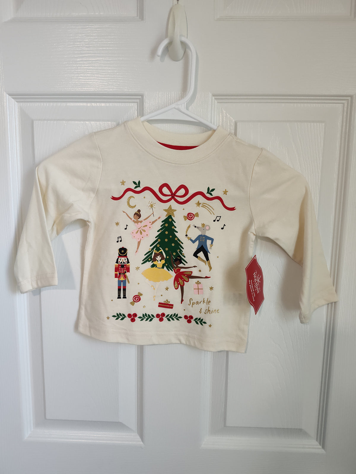 Seller 189:  New Holiday Long Sleeve Top Girl's size 18 months