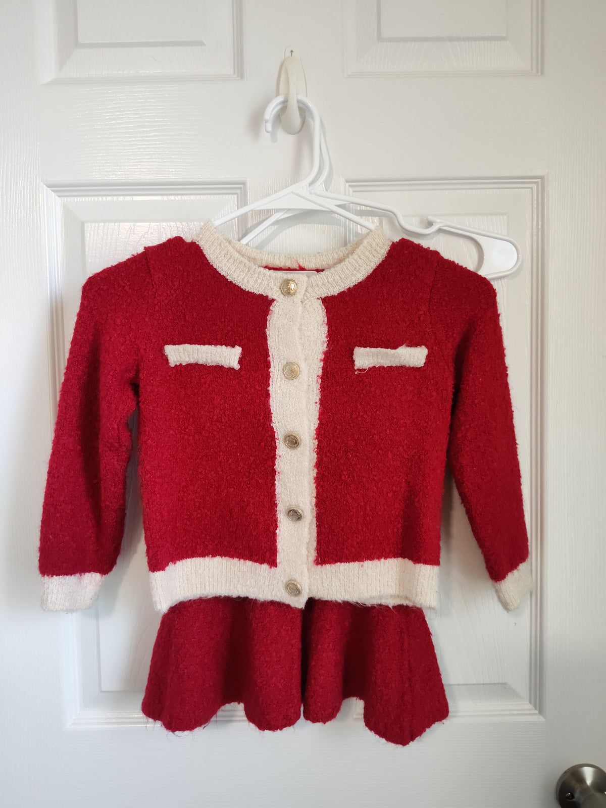 Seller 189:  H&M red/white skirt/cardigan outfit girl's size 3/4t