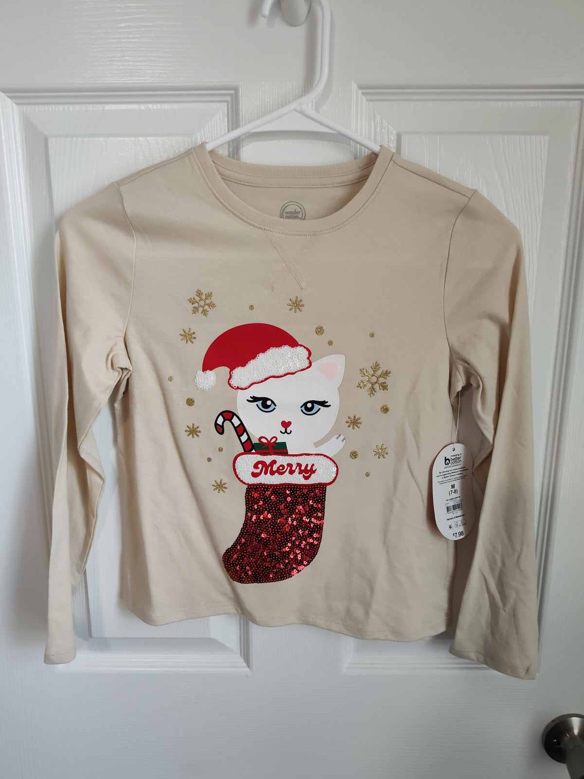 Seller 189:  New Wonder Nation Holiday Shirt Girl's size 7/8