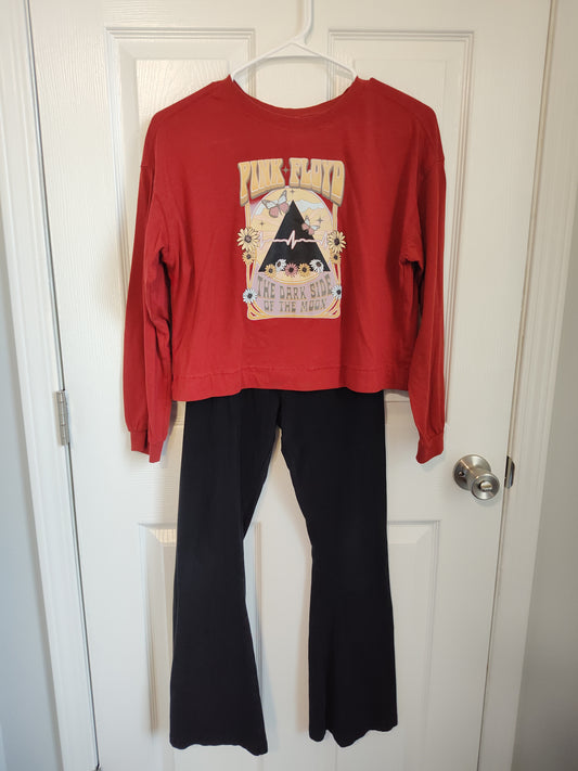 Seller 189:  Pink Floyd Top/Cat and Jack flare bottoms Girls size 14