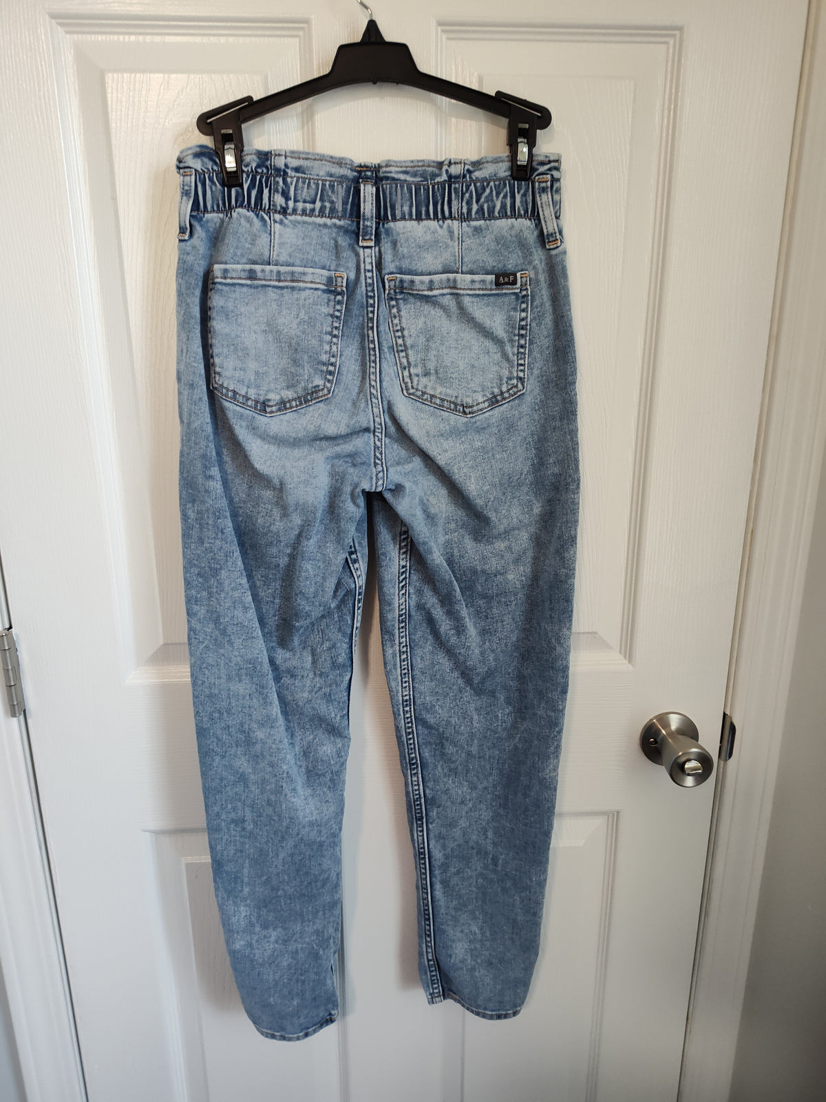 Seller 189:  Abercrombie high rise mini mom jeans size 13/14 girls