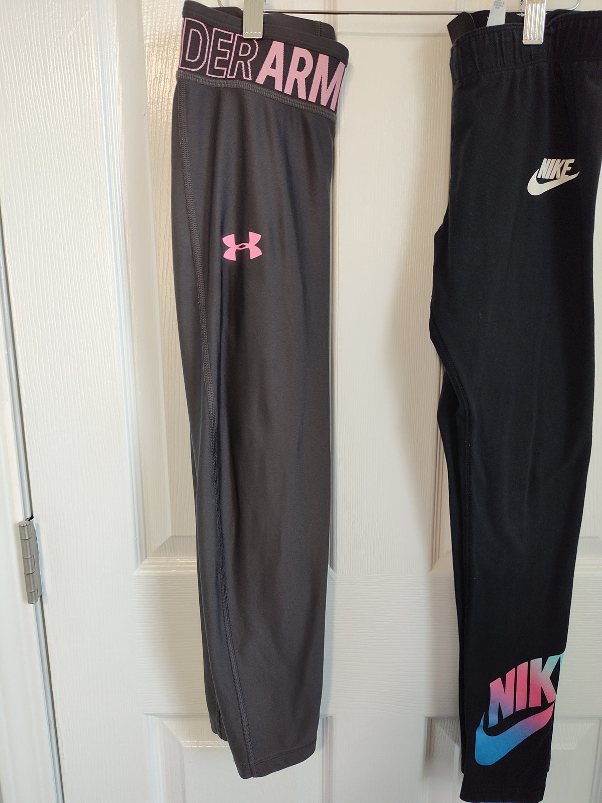 Seller 189:  UA & Nike leggings (UA capri length) Girls size YL (fit like 14)