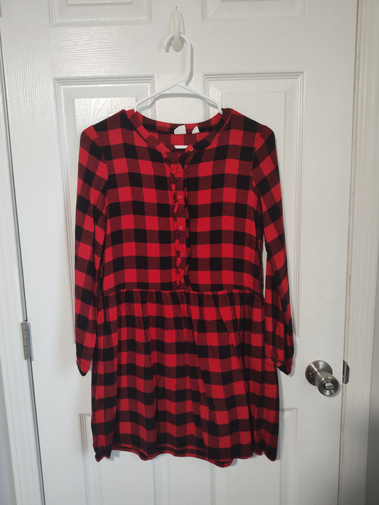 Seller 189:  Gap Girl's Buffalo Plaid Dress size xl (16)