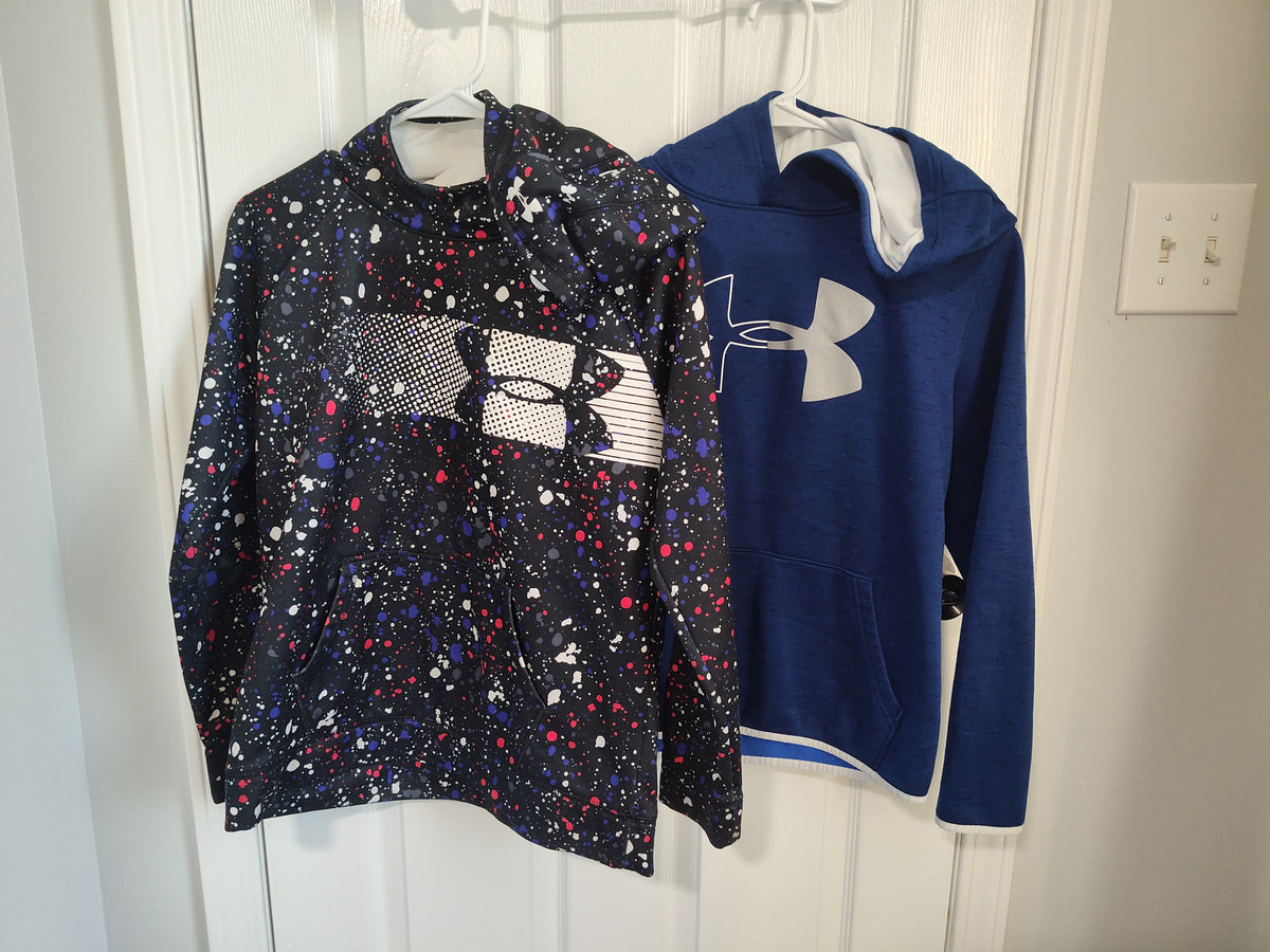 Seller 189:  UA boys hoodies x 2 YXL (appx size 16)