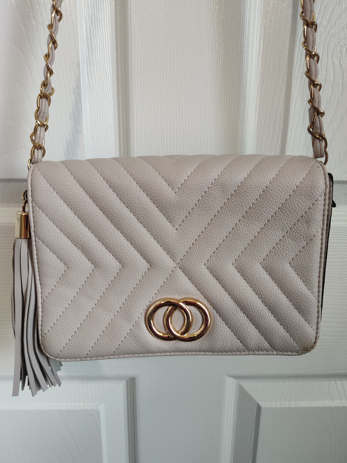 Seller 189:  Women's purse unbranded taupe