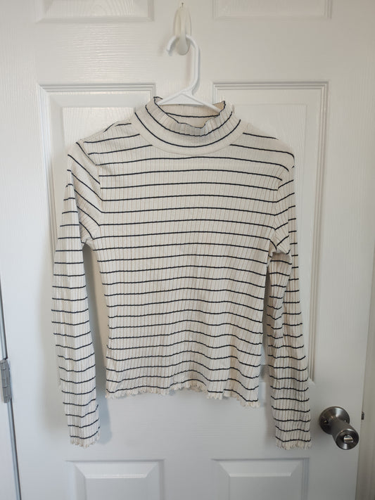 Seller 189:  Banana Republic High Neck Striped Long Sleeve size Medium womens