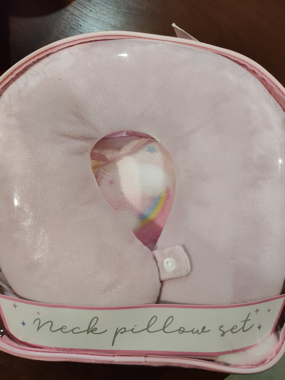Seller 189:  Comfort Bay Girl's Travel Set:  Neck Pillow, clear backpack, and unicorn blanket/sleep mask