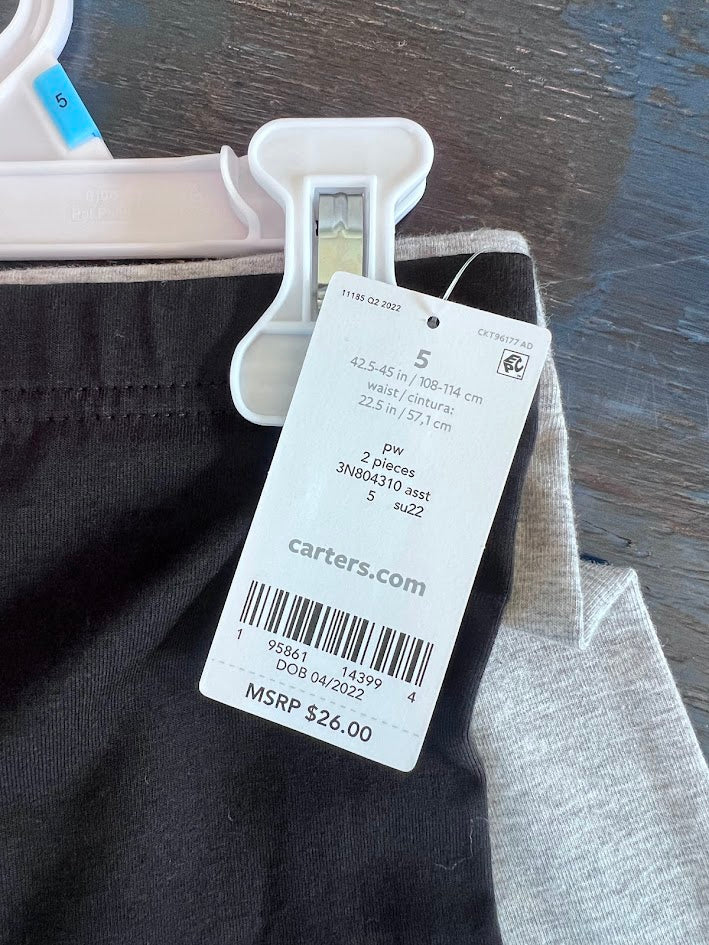 Seller #94: NWT Set of 2 Carter's Girls Leggings, 5T