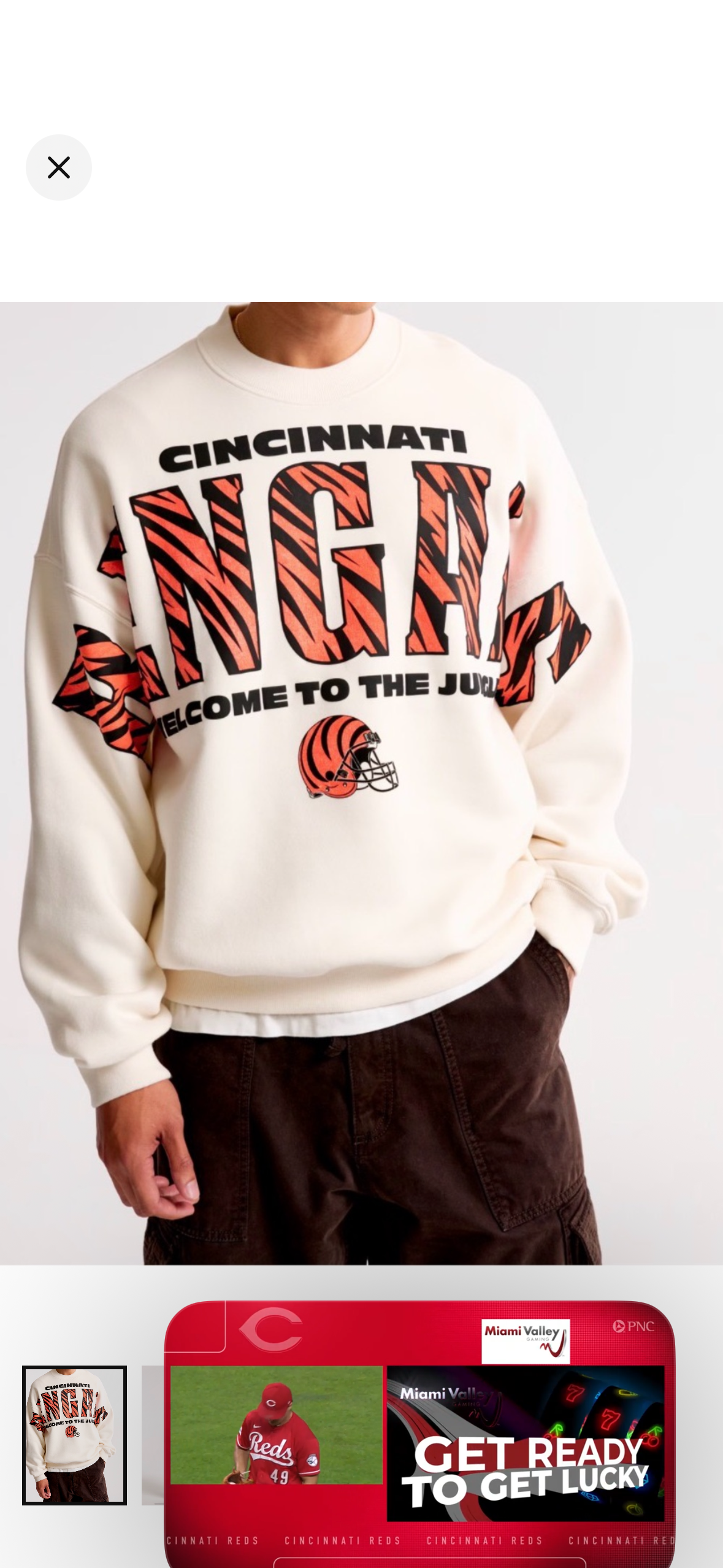 #116 NWT Abercrombie & Fitch Cincinnati Bengals Stitched Crew Sweatshirt men’s large