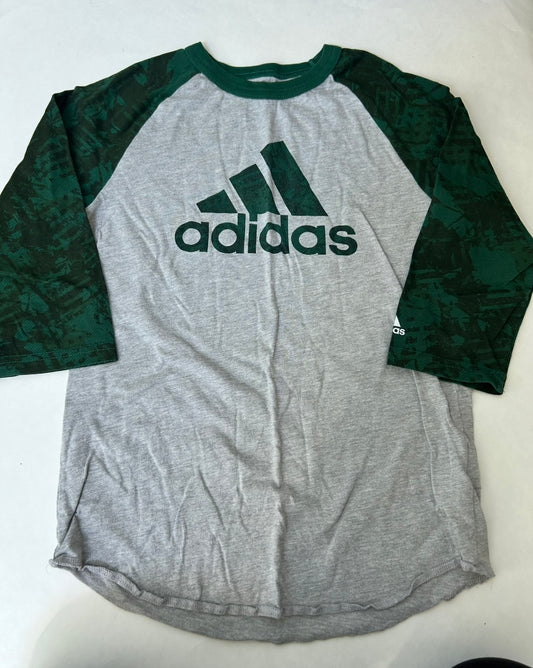 #95 Boys Youth Medium Adidas 3/4 sleeve green camo shirt