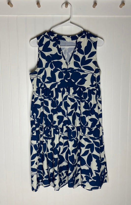 #39 women's M blue floral tiered dress