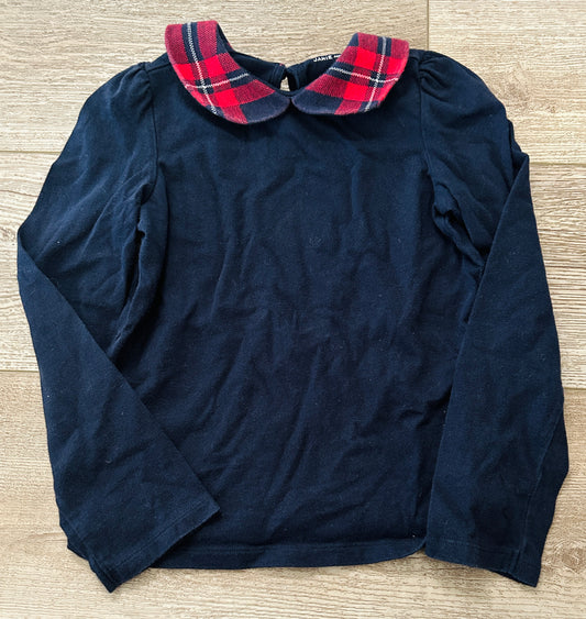 #15 Janie and Jack 6 Navy/Red Shirt with Peter Pan Collar