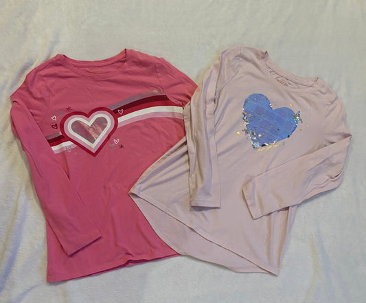 Seller #80 - Girls size XL (14) Cat & Jack long sleeve heart tees *Reduced*