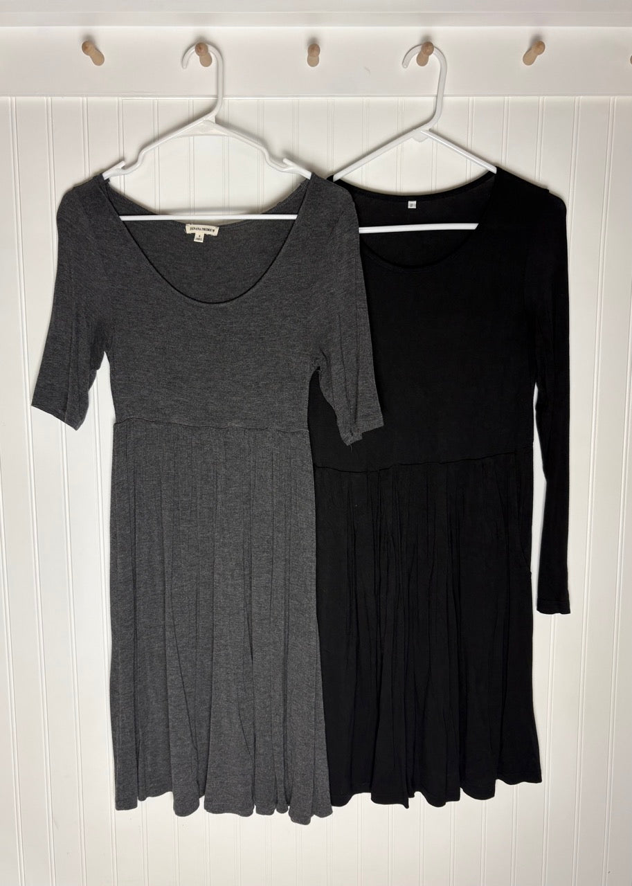 #39 Women's S gray and black fall dress bundle (2)