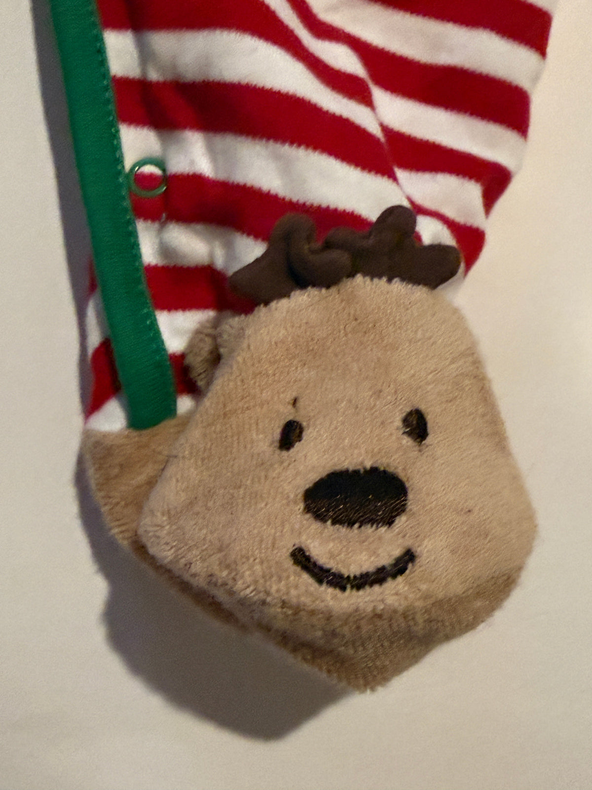 #170 Little Me “my first Christmas”  red and white stripe with reindeer gender neutral 3 months