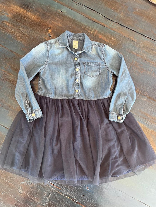 Seller #94: Toddler Girls Jean Dress with Tulle Skirt, 4T/4A