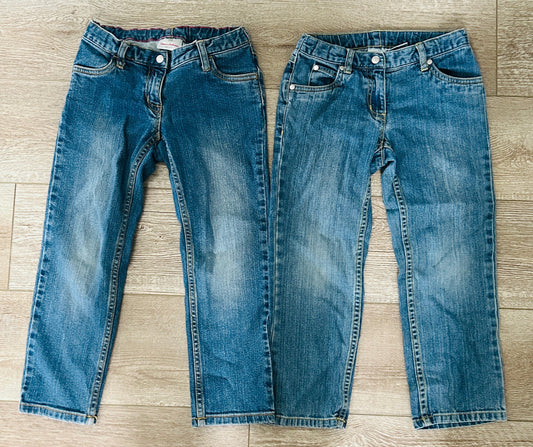 #15 HA 120 (6/7) Girls Straight Cut Jeans Bundle with Adjustable Waist