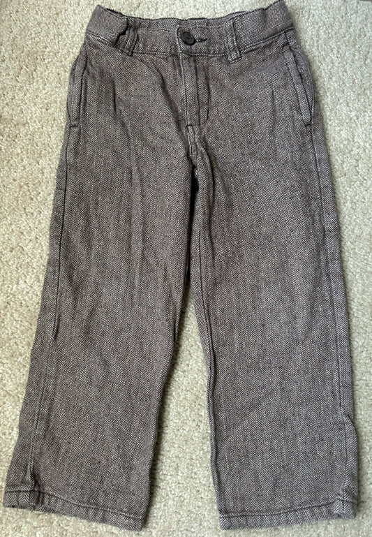 #15 *Reduced* Gymboree 4t Brown Herringbone Pants with Adjustable Waist